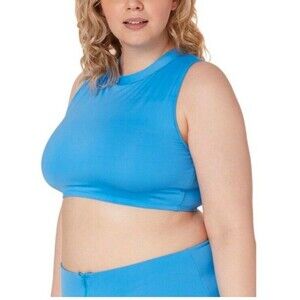 ANDIE The Venice High Neck Top Size S Azul Swim Separates Basic #AT152 NWT B57